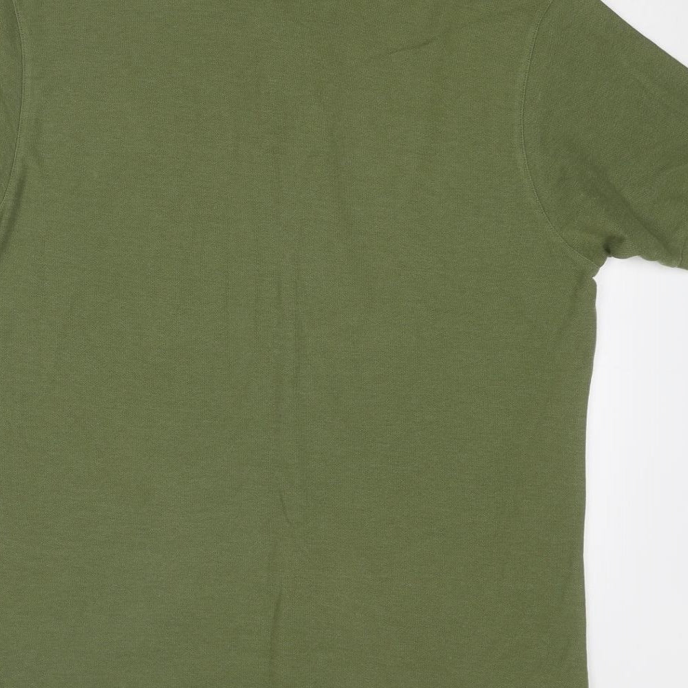 Blue Harbour Mens Green Cotton Polo Size M Collared Button