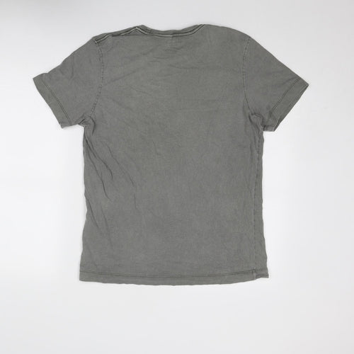 JACK & JONES Mens Grey Cotton T-Shirt Size M Round Neck