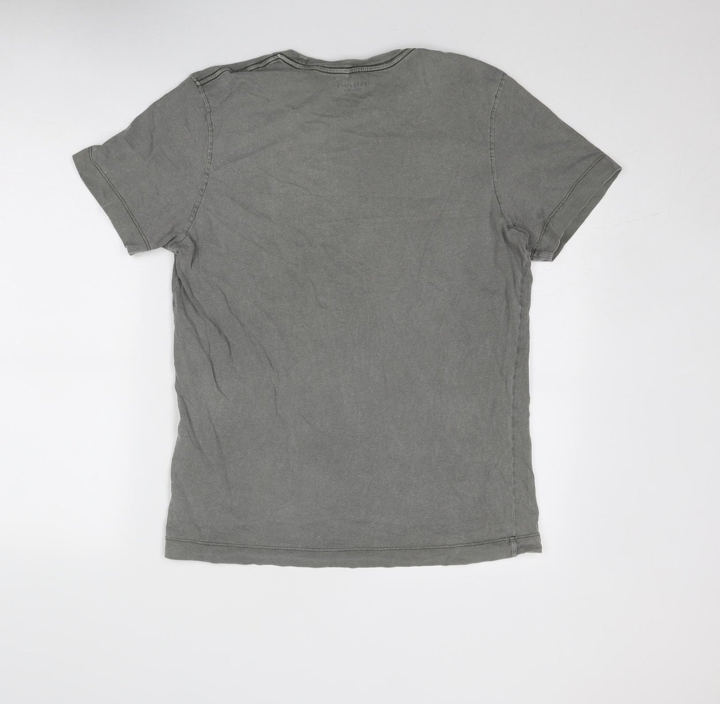 JACK & JONES Mens Grey Cotton T-Shirt Size M Round Neck