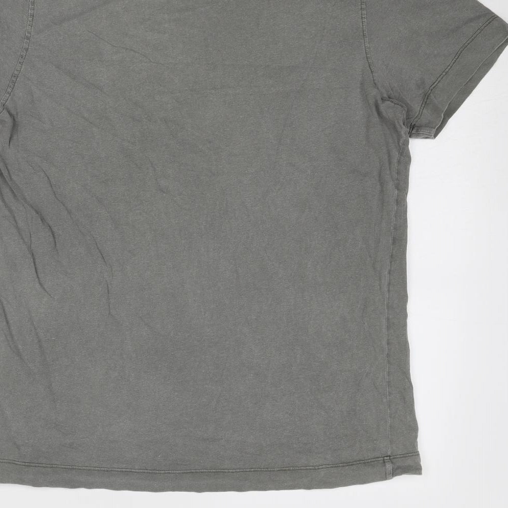 JACK & JONES Mens Grey Cotton T-Shirt Size M Round Neck