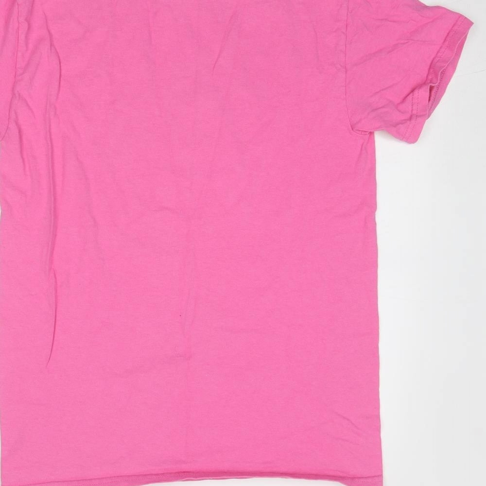 Peppa Pig Womens Pink Cotton Basic T-Shirt Size S Round Neck - Mummy Pig