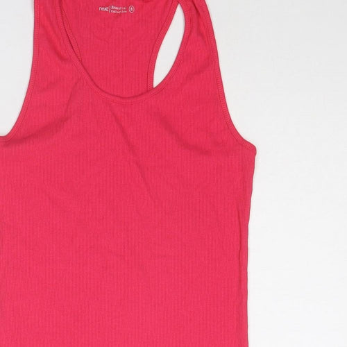 NEXT Womens Pink Polyester Basic Tank Size 8 Round Neck
