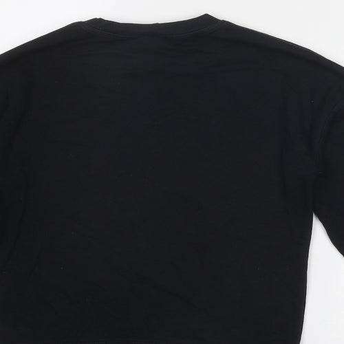 New Look Womens Black Cotton Pullover Sweatshirt Size 8 Pullover