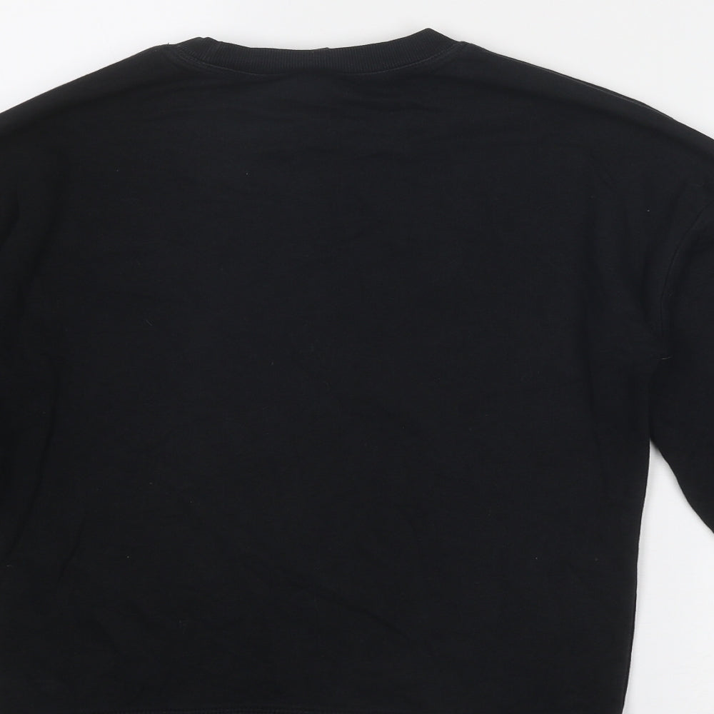 New Look Womens Black Cotton Pullover Sweatshirt Size 8 Pullover
