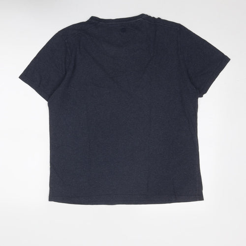 Fat Face Mens Blue Cotton T-Shirt Size L Round Neck