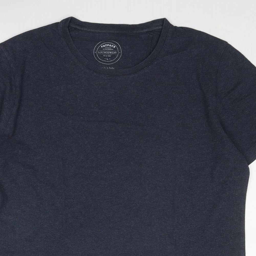 Fat Face Mens Blue Cotton T-Shirt Size L Round Neck