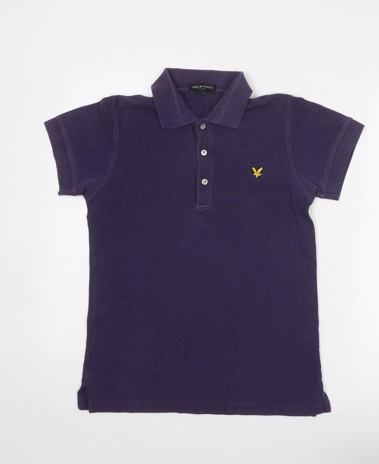 Lyle & Scott Mens Purple Cotton Polo Size S Collared Button