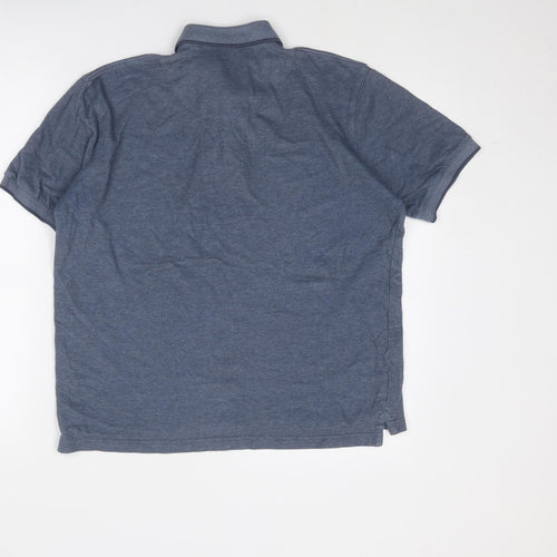 Peter Gribby Mens Blue Cotton Polo Size M Collared Button