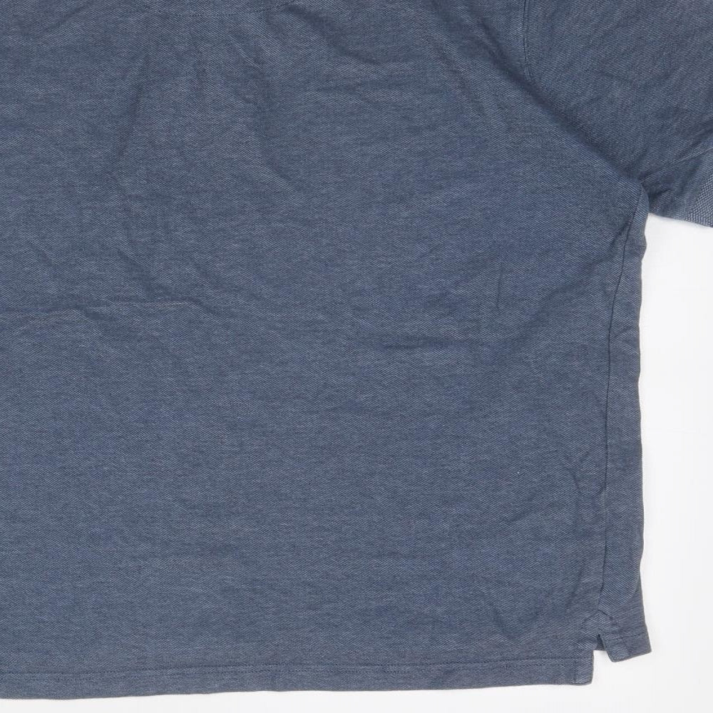 Peter Gribby Mens Blue Cotton Polo Size M Collared Button