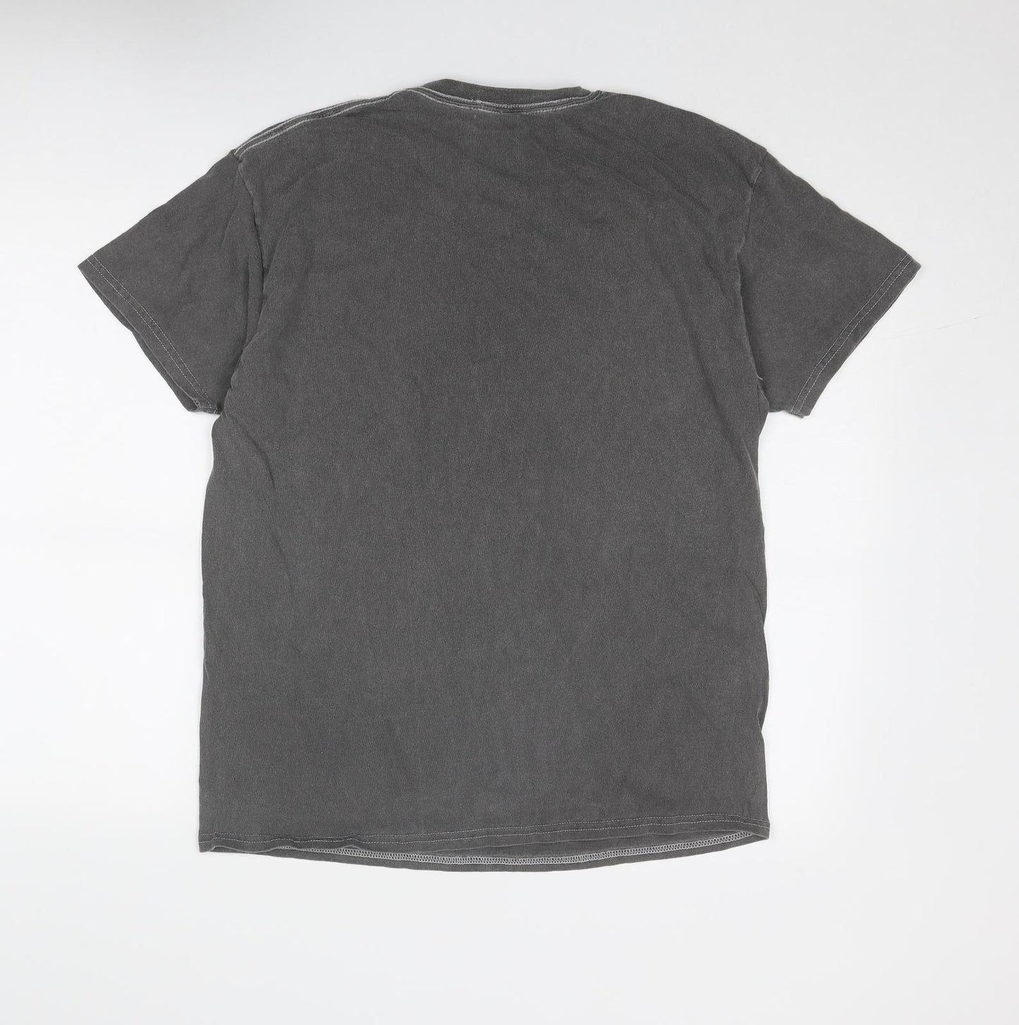 Reclaimed Vintage Mens Grey Polyester T-Shirt Size M Round Neck