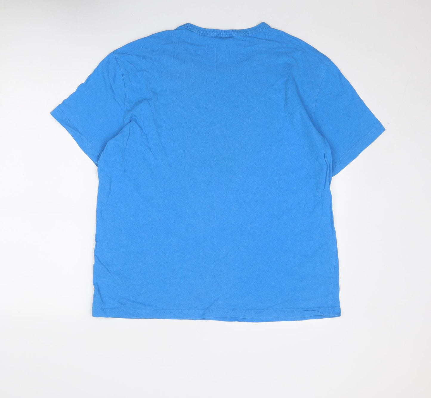 Champion Mens Blue Cotton T-Shirt Size XL Round Neck
