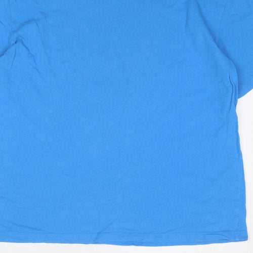 Champion Mens Blue Cotton T-Shirt Size XL Round Neck