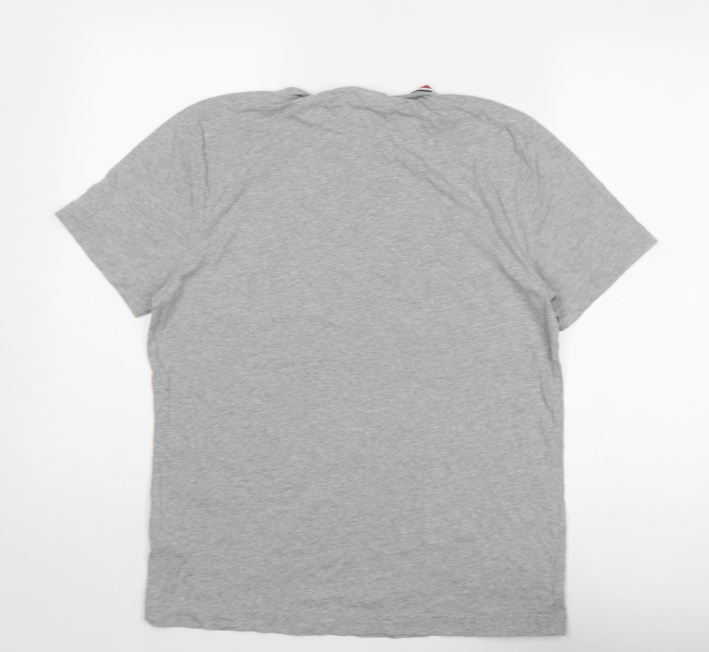 Tommy Hilfiger Mens Grey Cotton T-Shirt Size L Round Neck