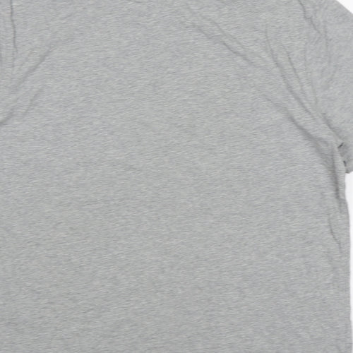 Tommy Hilfiger Mens Grey Cotton T-Shirt Size L Round Neck
