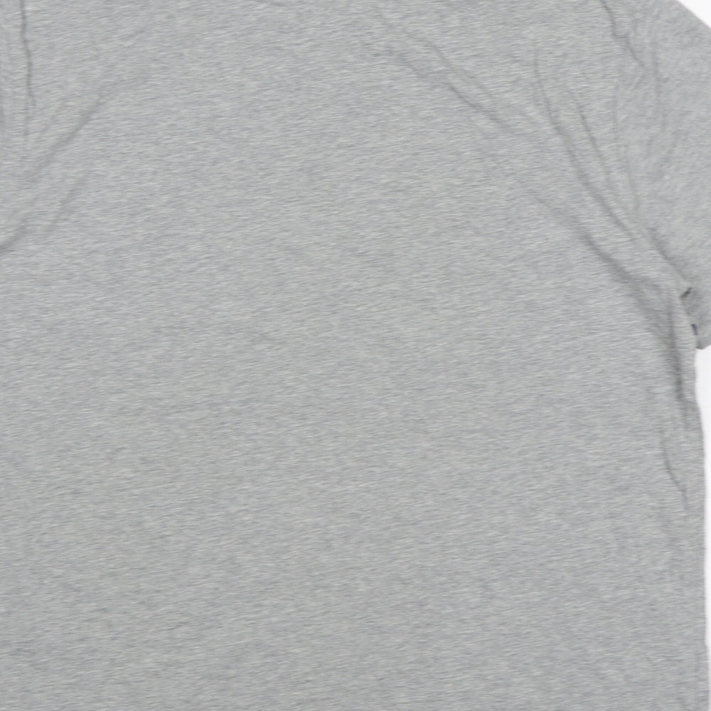Tommy Hilfiger Mens Grey Cotton T-Shirt Size L Round Neck