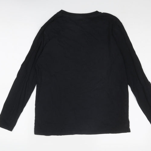 Dynamic Boys Black Cotton Basic T-Shirt Size 11-12 Years Round Neck Pullover - Skull