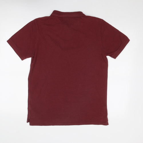 Jack Wills Mens Red Cotton Polo Size M Collared Button