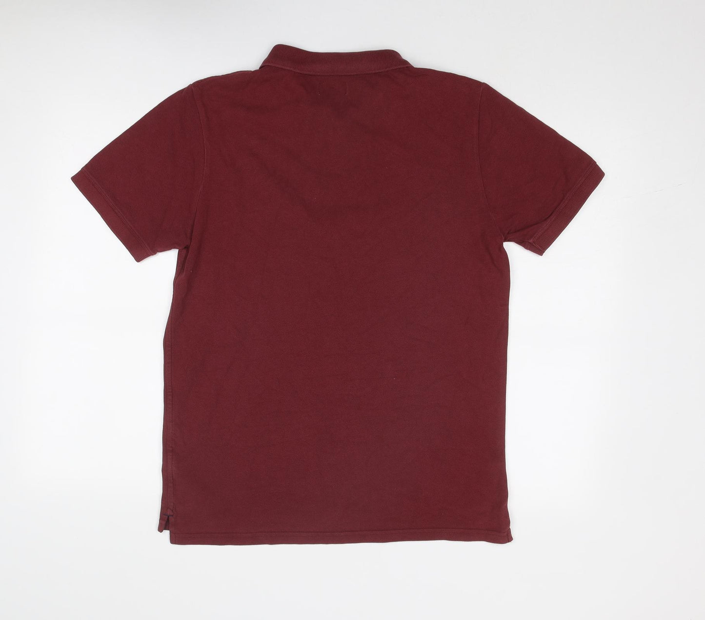 Jack Wills Mens Red Cotton Polo Size M Collared Button