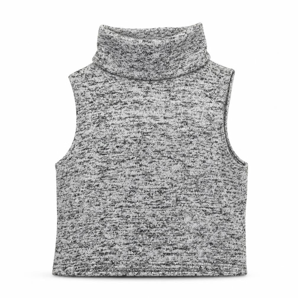 Front view of New Look women’s grey roll neck polyester jumper, size L