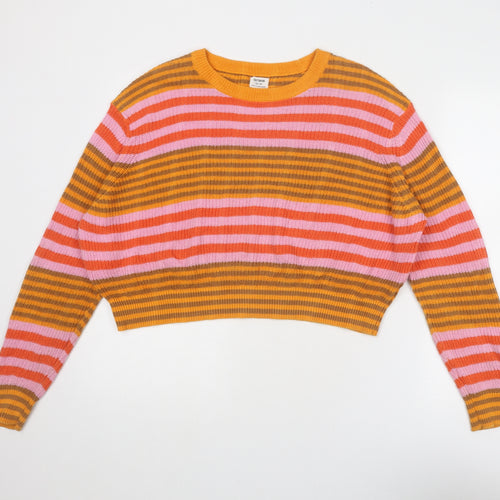 Cotton On Womens Multicoloured Round Neck Polka Dot Polyester Pullover Jumper Size XS