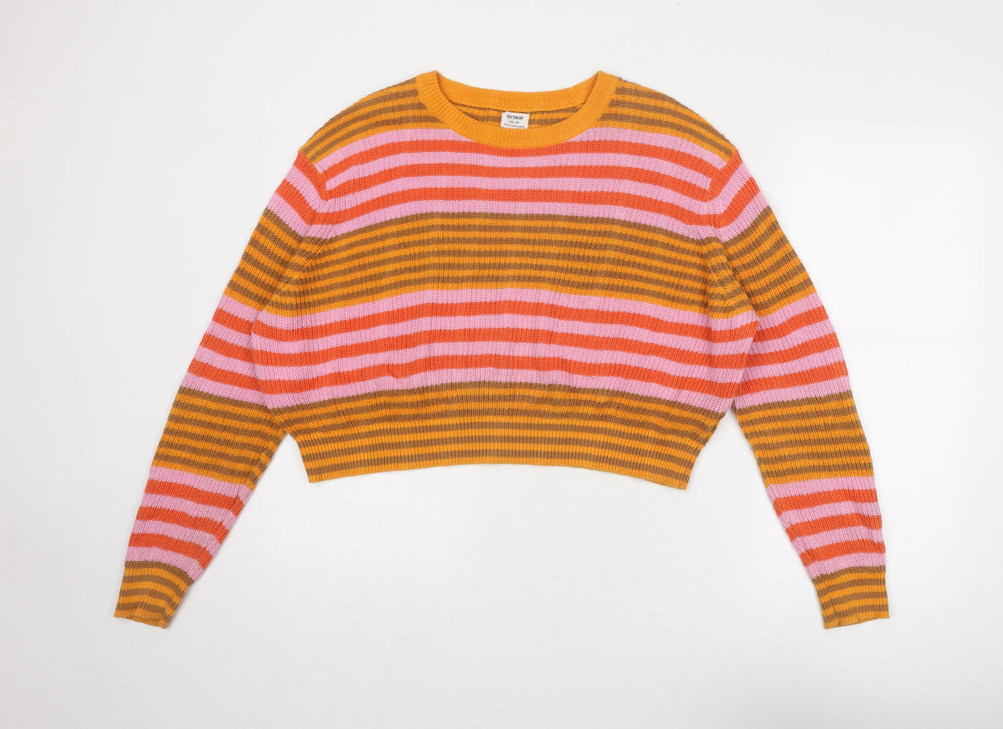 Cotton On Womens Multicoloured Round Neck Polka Dot Polyester Pullover Jumper Size XS