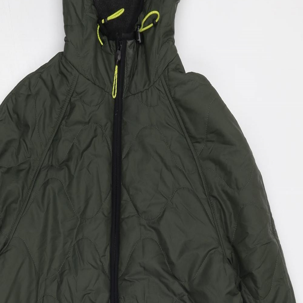 Goodmove Womens Green Quilted Coat Size 12 Zip