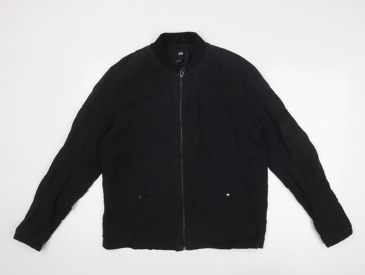 H&M Mens Black Jacket Size S Zip