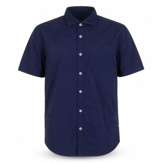 Woodland Mens Blue Cotton Button-Up Size M Collared Button