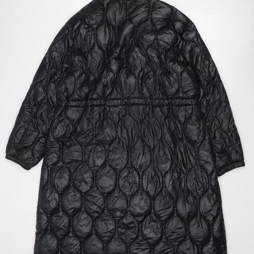 Marks and Spencer Womens Black Quilted Coat Size 20 Zip