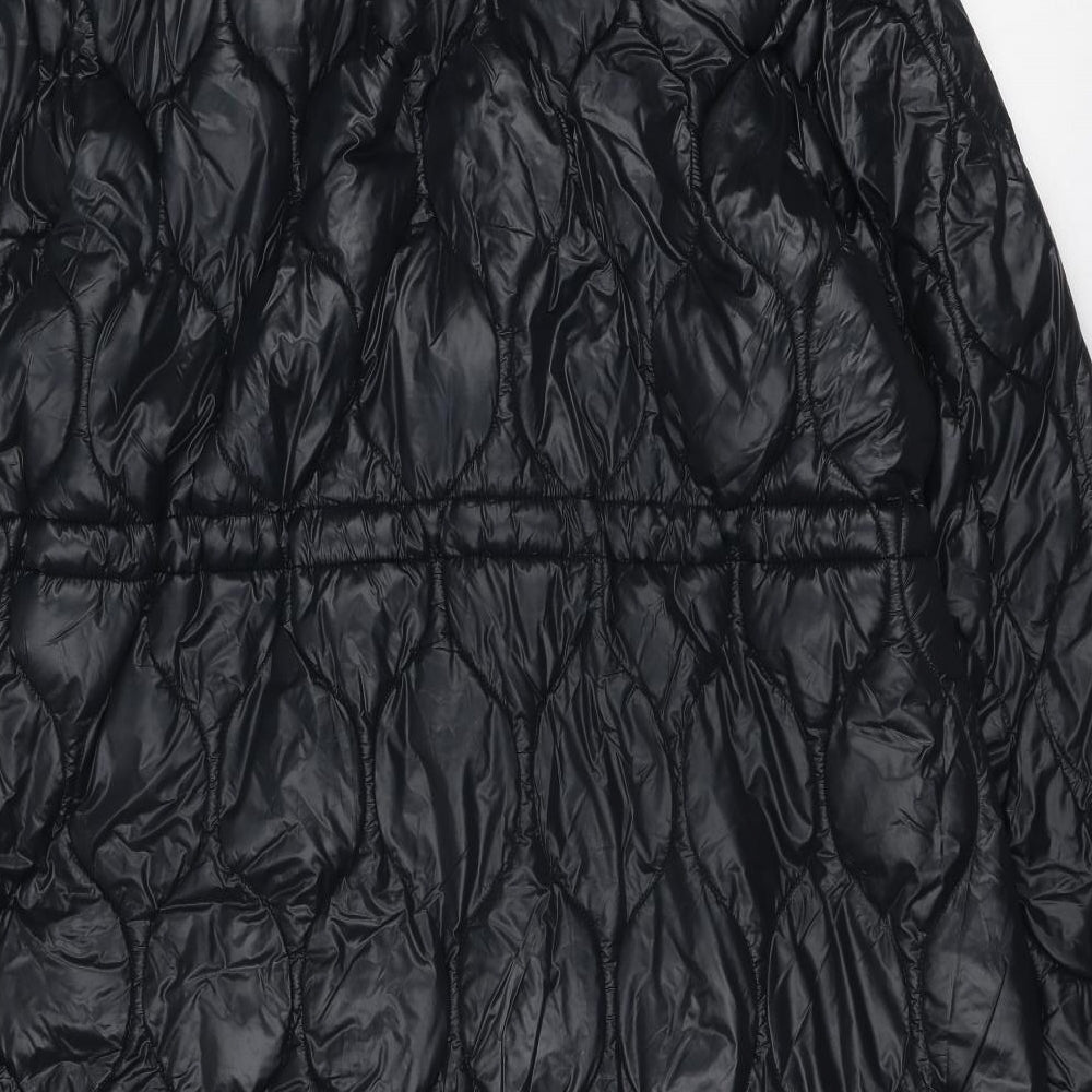 Marks and Spencer Womens Black Quilted Coat Size 20 Zip