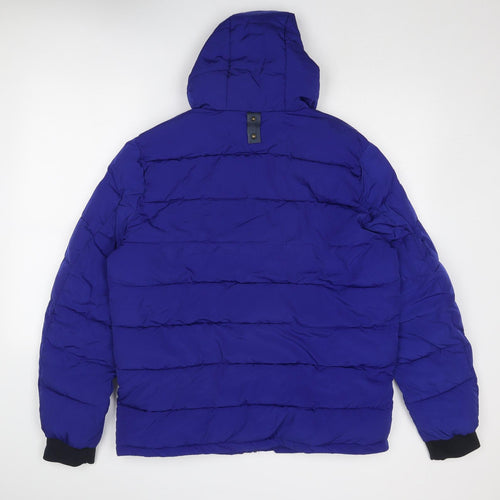 Scotch & Soda Mens Blue Quilted Jacket Size XL Zip