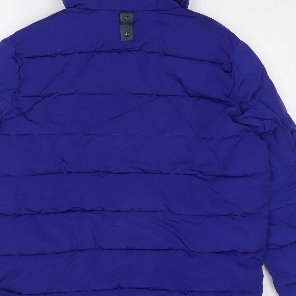Scotch & Soda Mens Blue Quilted Jacket Size XL Zip