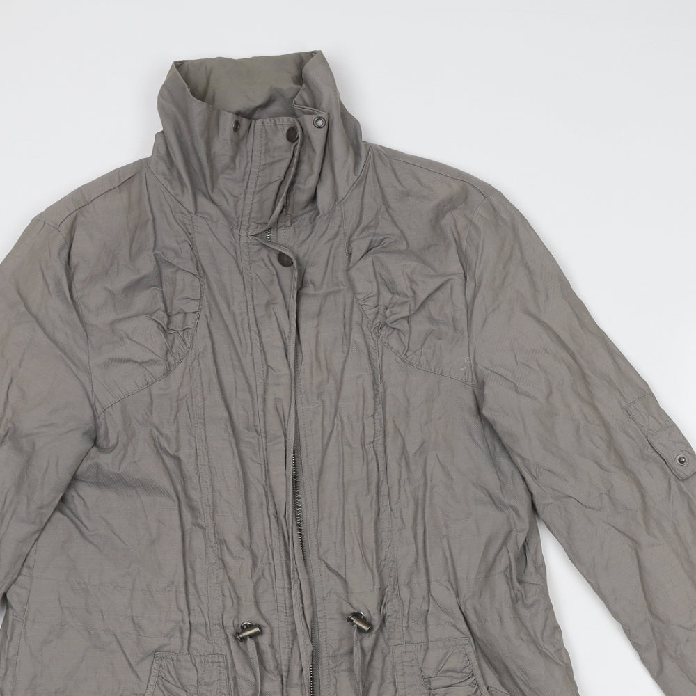 Wallis Womens Grey Overcoat Coat Size S Zip