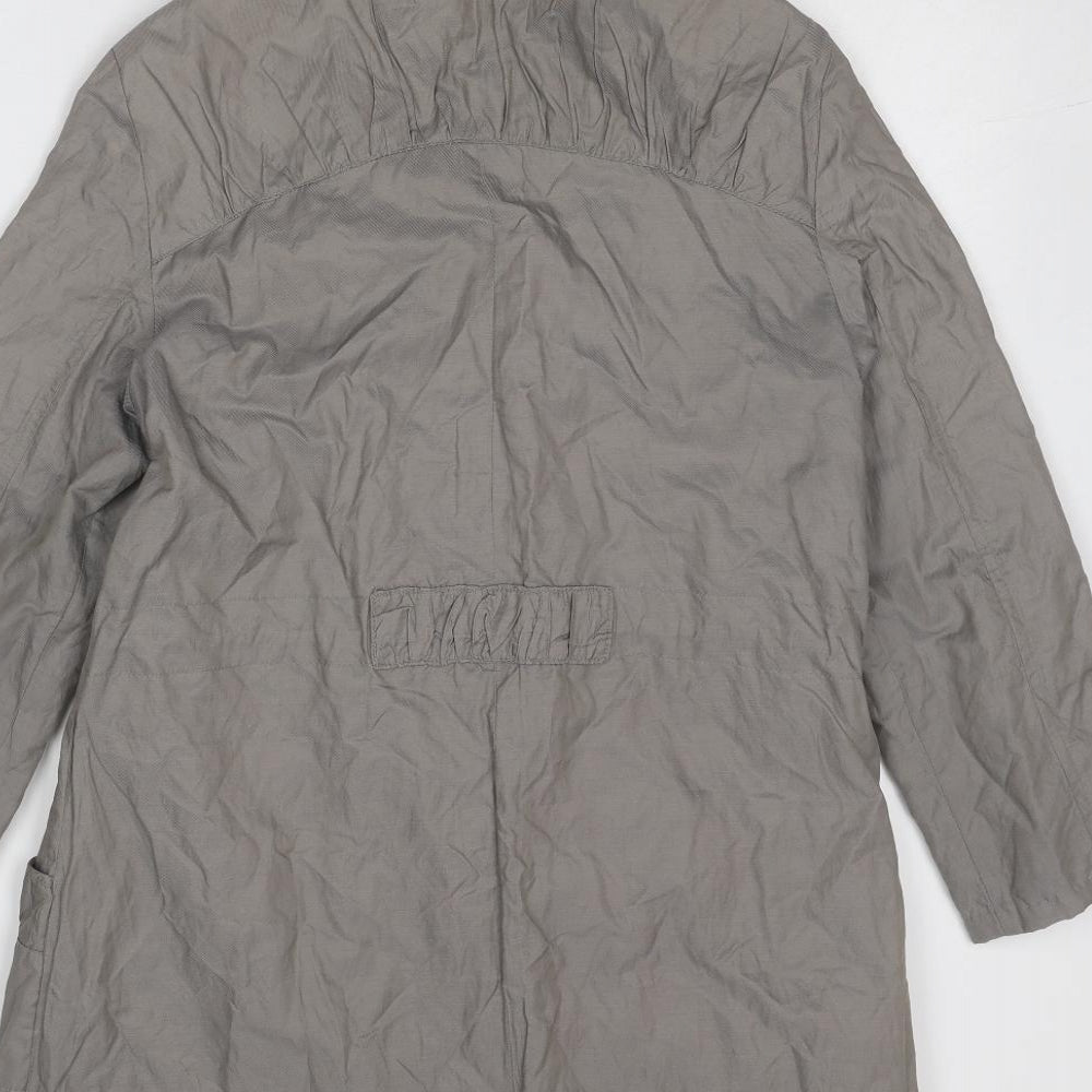 Wallis Womens Grey Overcoat Coat Size S Zip