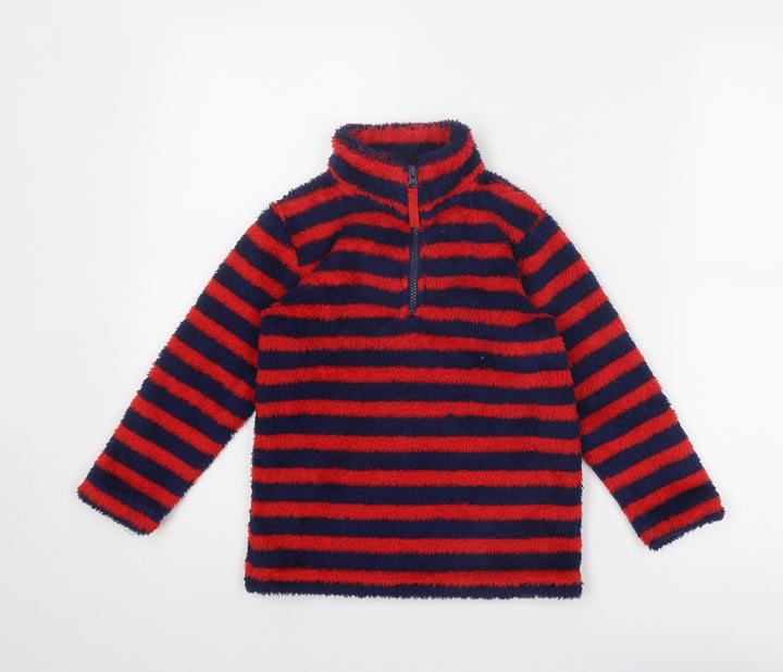 Avenue Boys Blue Striped Polyester Pullover Sweatshirt Size 5-6 Years Zip