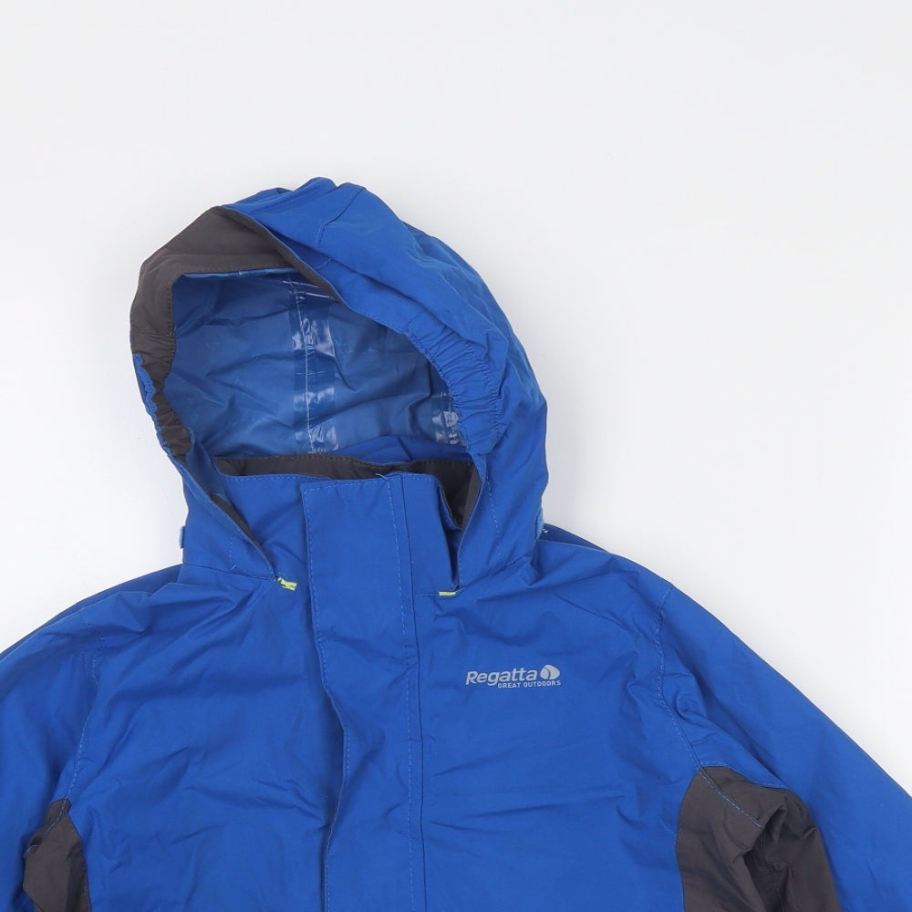 Regatta Boys Blue Colourblock Windbreaker Jacket Size 5-6 Years Zip