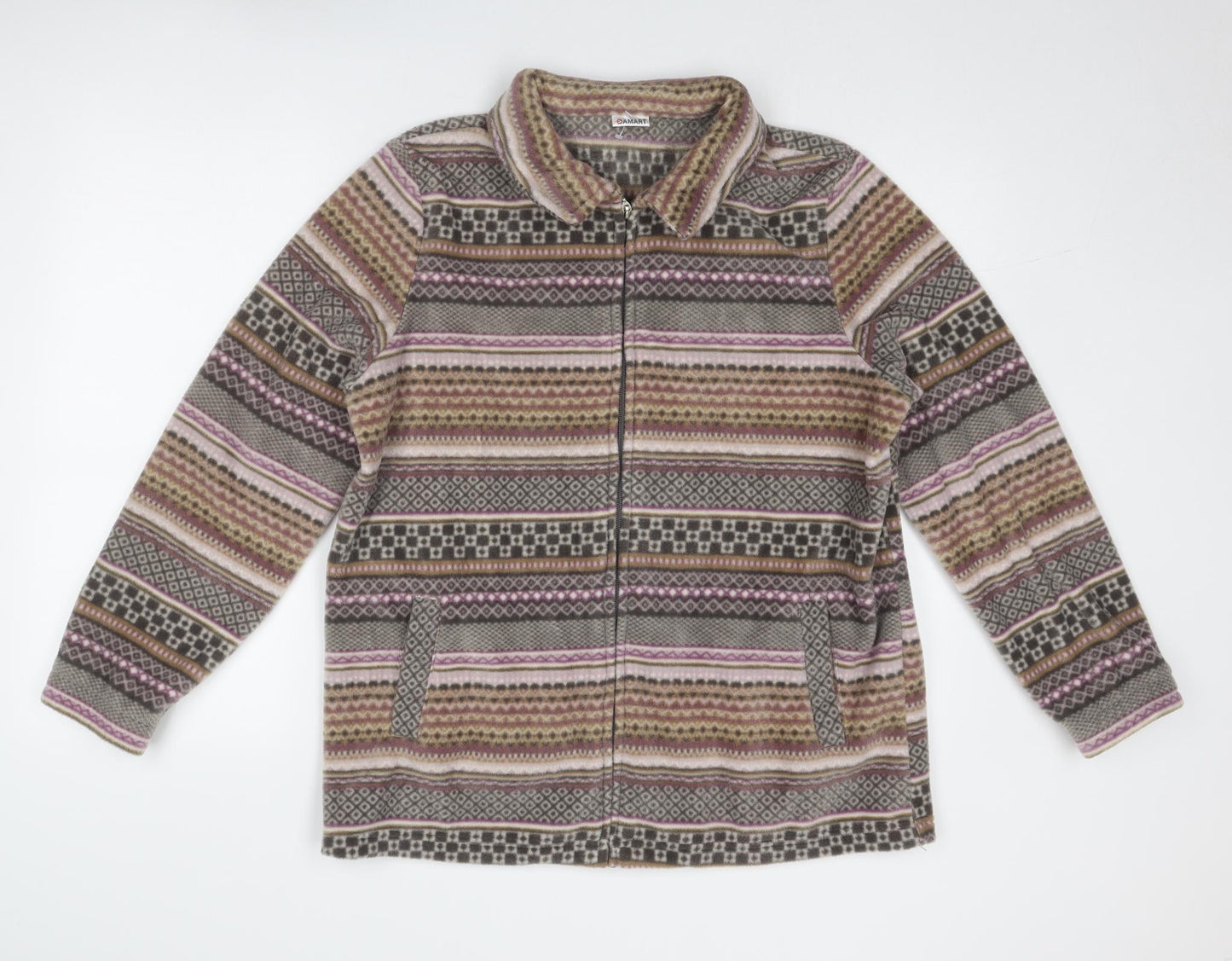 Damart Womens Multicoloured Geometric Jacket Size 18 Zip - Size 18-20