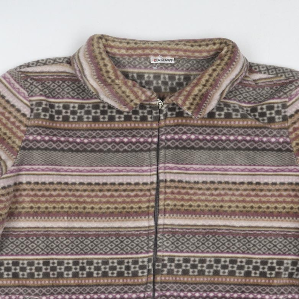 Damart Womens Multicoloured Geometric Jacket Size 18 Zip - Size 18-20