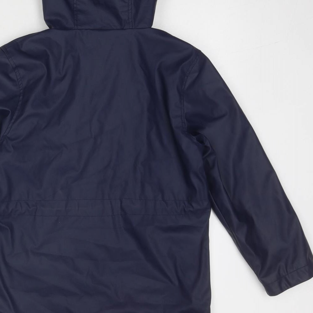 John Lewis Boys Blue Rain Coat Coat Size 10 Years Zip