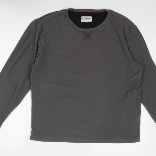 Avenue Mens Grey Polyester Pullover Sweatshirt Size M