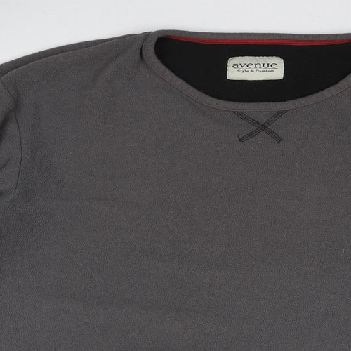 Avenue Mens Grey Polyester Pullover Sweatshirt Size M