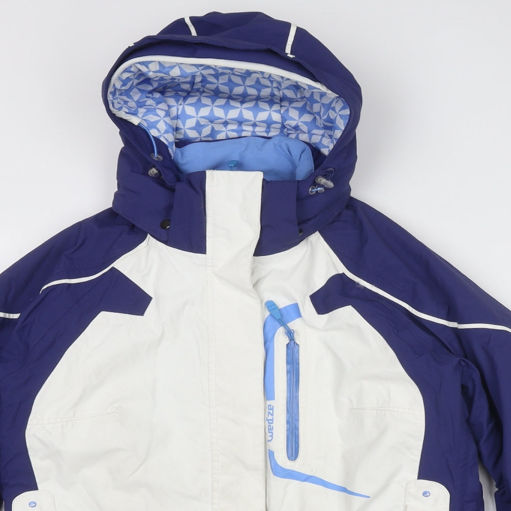 Wed'ze Womens Blue Geometric Ski Jacket Jacket Size 12 Zip