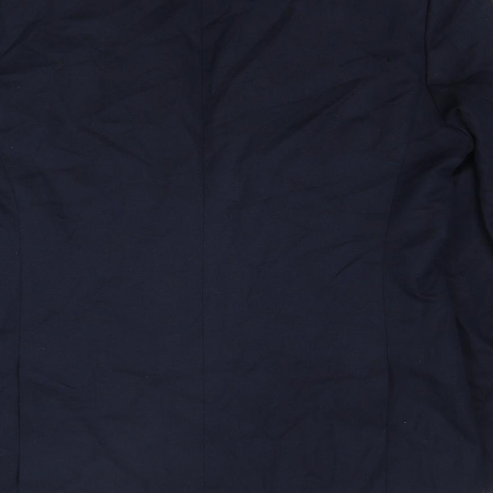 Spitalfields Mens Blue Cotton Jacket Suit Jacket Size 40 Regular