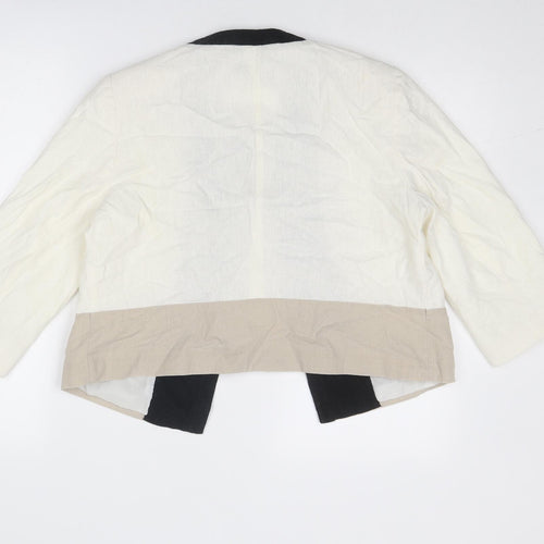 M&Co Womens Ivory Jacket Blazer Size 14 Hook & Eye