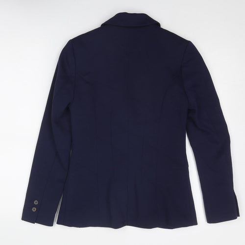 H&M Womens Blue Polyester Jacket Blazer Size 8