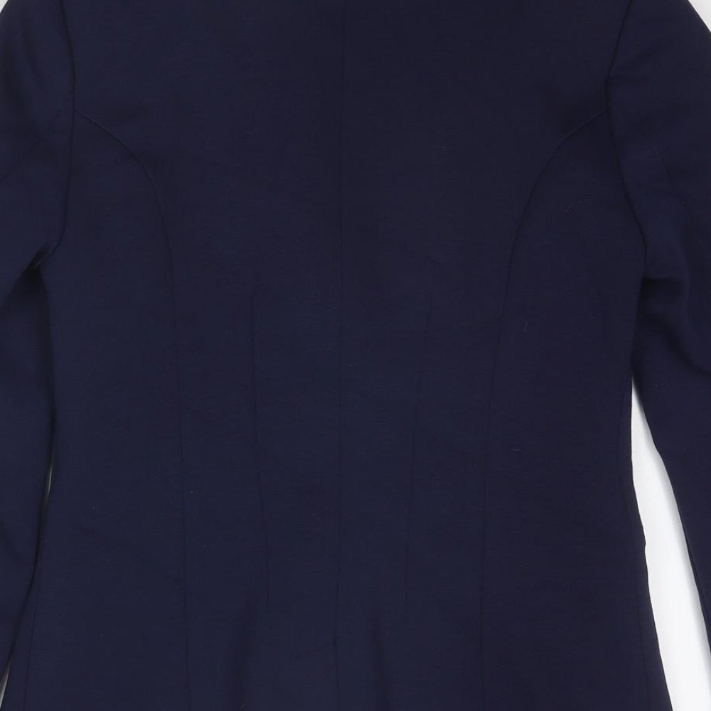 H&M Womens Blue Polyester Jacket Blazer Size 8