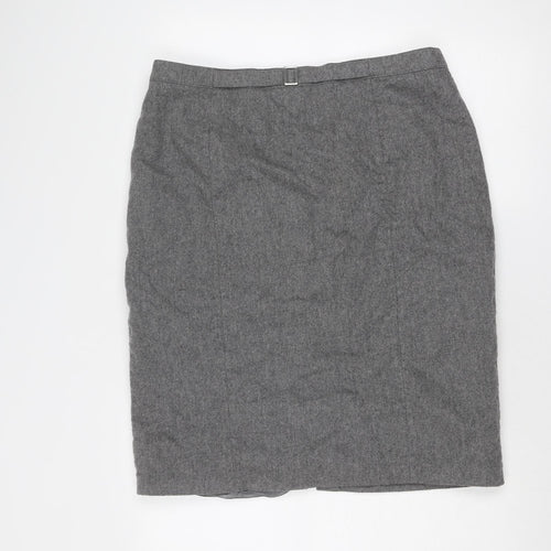 Basler Womens Grey Wool A-Line Skirt Size 36 in