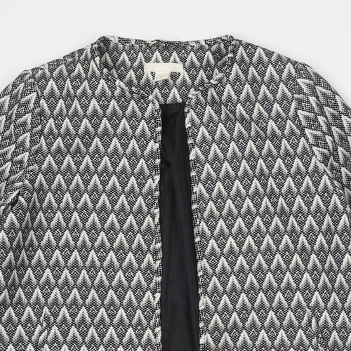 H&M Womens Grey Geometric Overcoat Coat Size 16