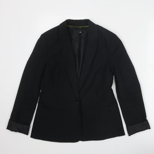 New Look Womens Black Polyester Jacket Blazer Size 10