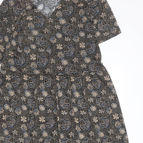 Cerulean Collection Womens Multicoloured Floral Polyester A-Line Size S V-Neck Pullover - Rose Print